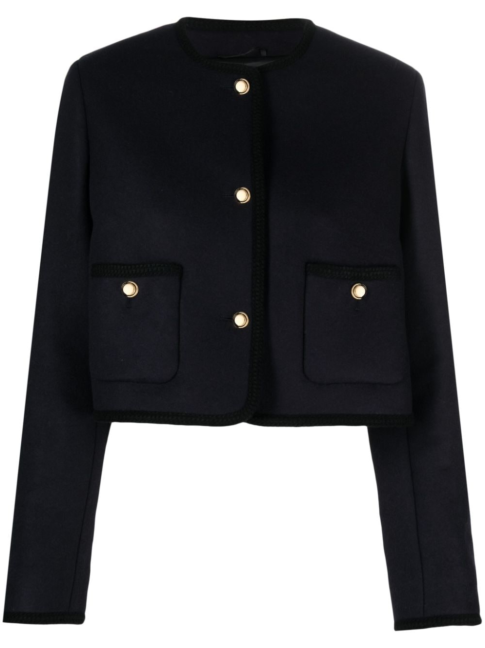 Miu Miu braid-trim virgin-wool jacket - Blue von Miu Miu