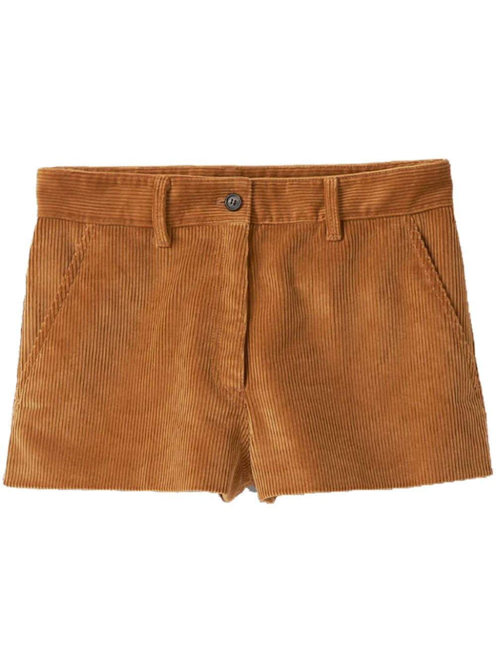 Miu Miu corduroy cotton shorts - Neutrals von Miu Miu