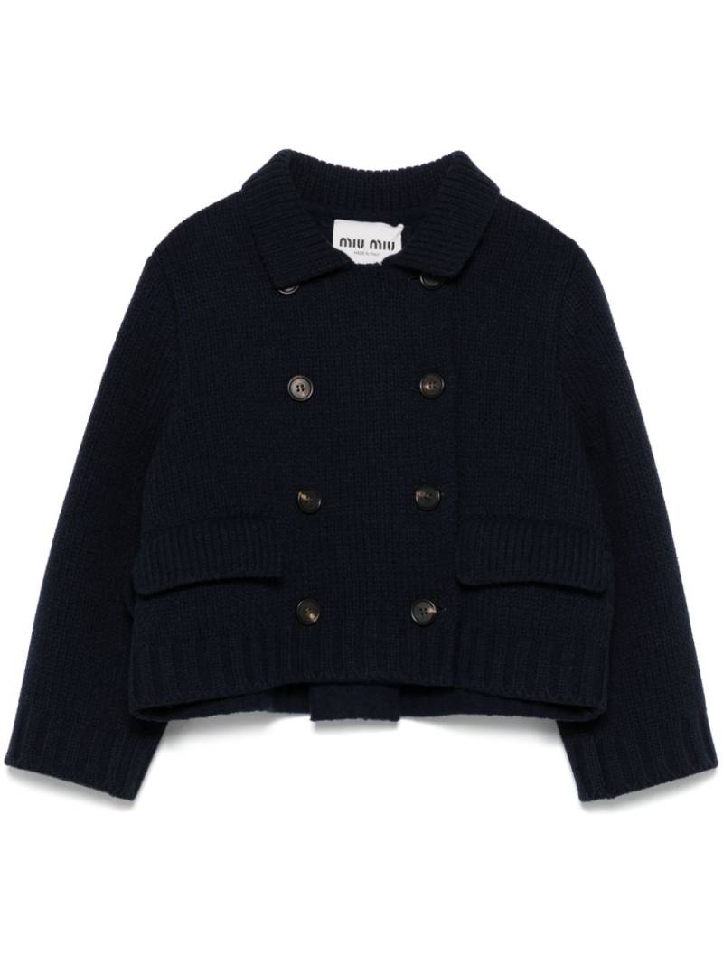 Miu Miu cropped wool jacket - Blue von Miu Miu