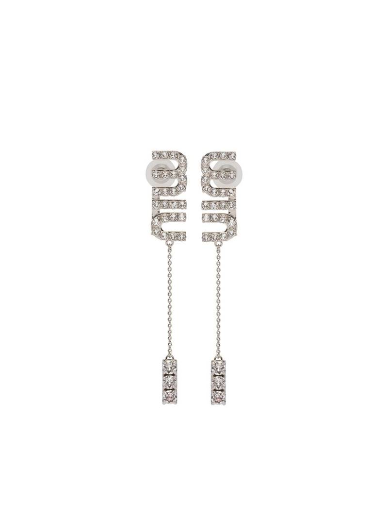 Miu Miu crystal-embellished pendant earrings - Neutrals von Miu Miu