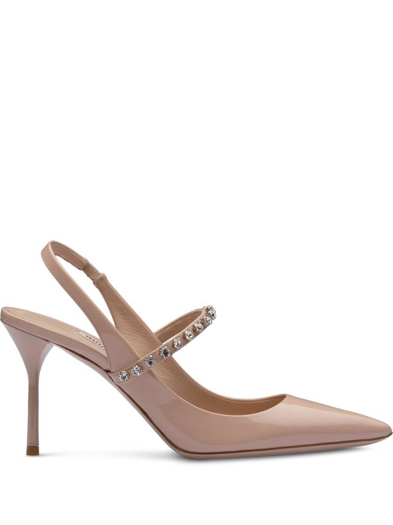 Miu Miu crystal-embellished pumps - Pink von Miu Miu