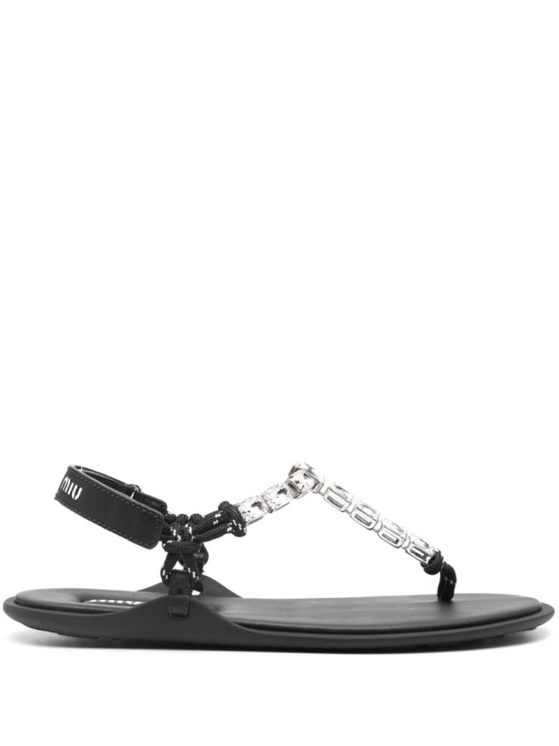 Miu Miu crystal-embellished sandals - Black von Miu Miu