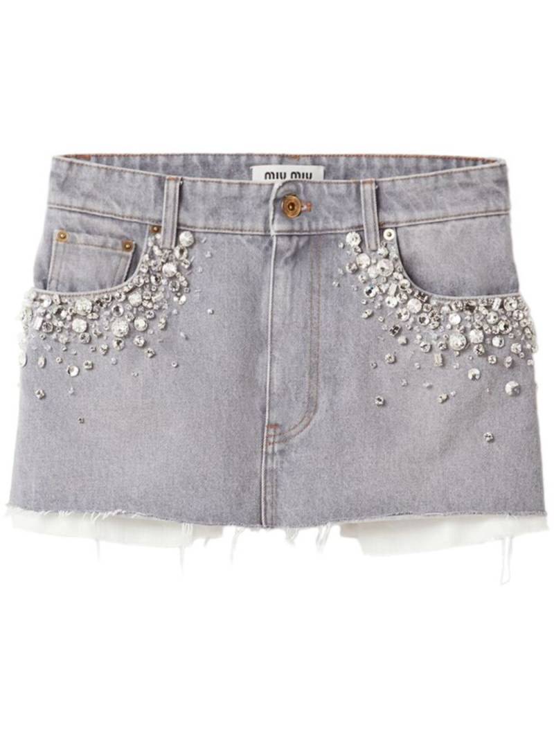 Miu Miu denim miniskirt - Grey von Miu Miu