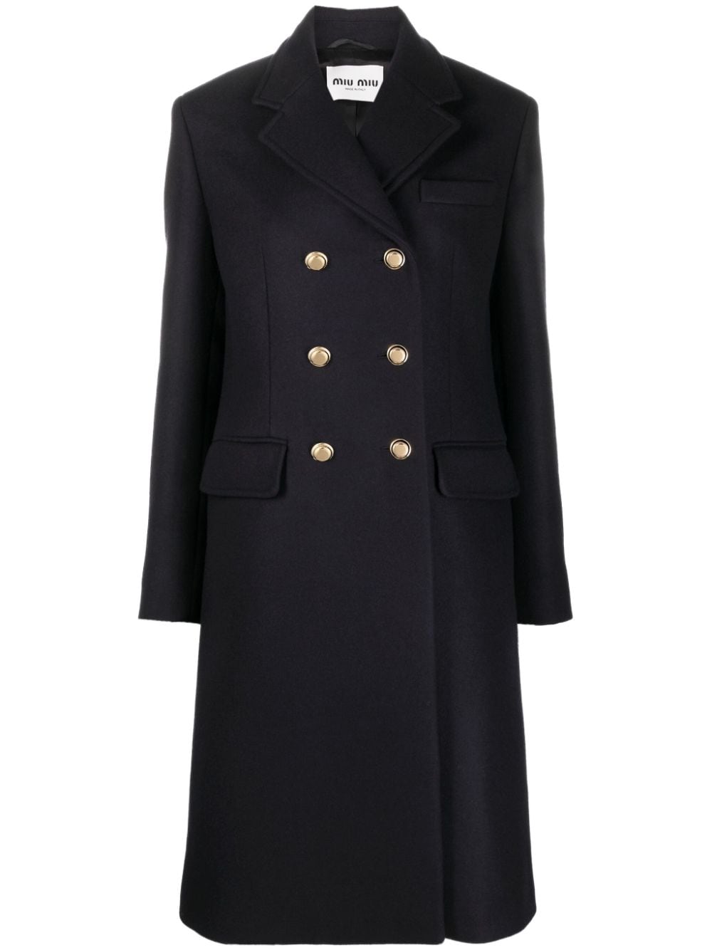 Miu Miu double-breasted wool coat - Blue von Miu Miu