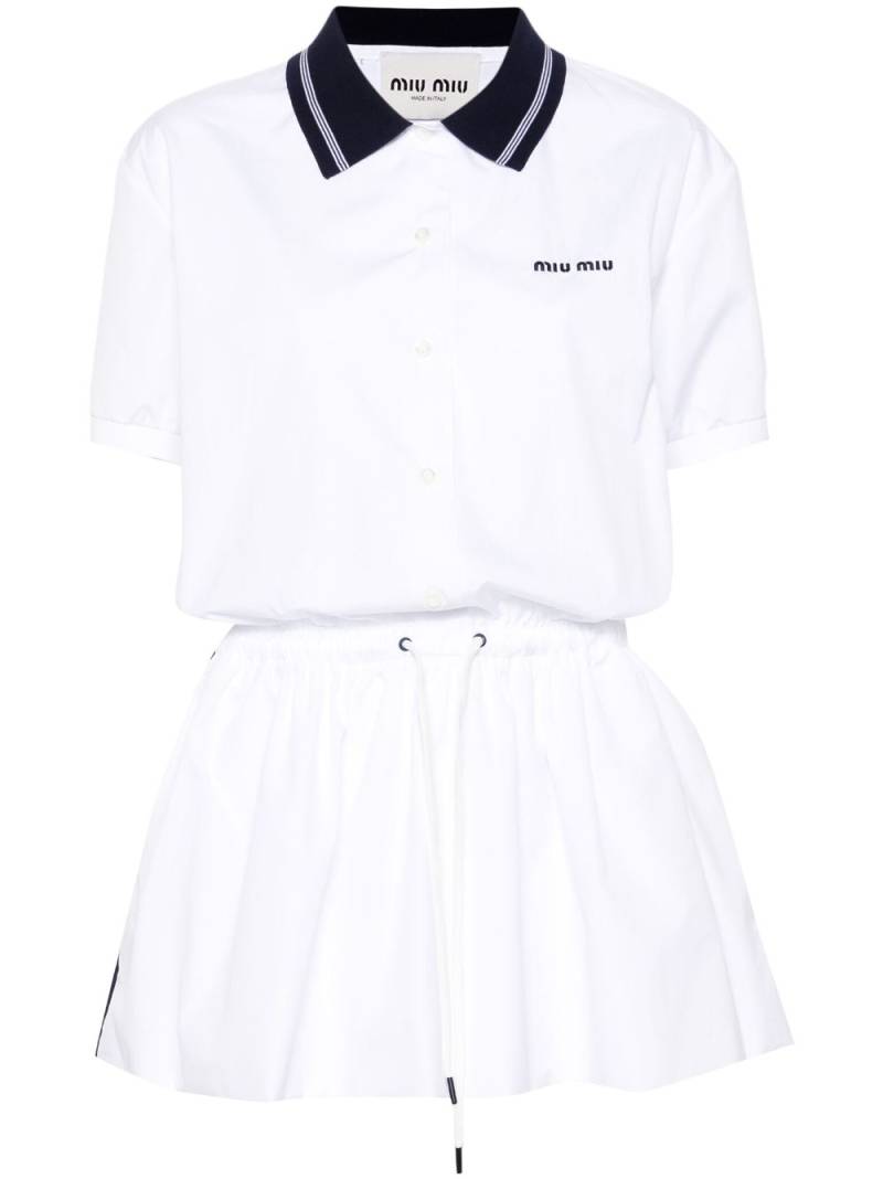 Miu Miu drawstring-waist cotton polo dress - White von Miu Miu