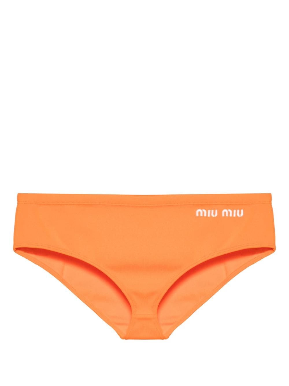 Miu Miu embroidered-logo bikini bottoms - Orange von Miu Miu