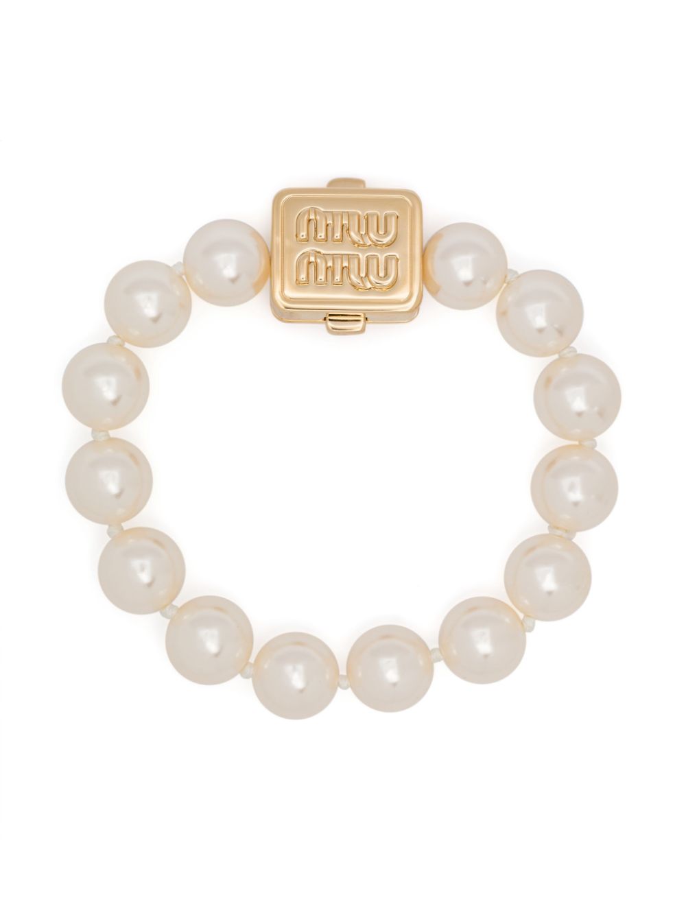 Miu Miu faux-pearl bracelet - Gold von Miu Miu