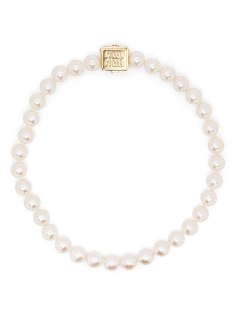 Miu Miu faux-pearl necklace - White von Miu Miu