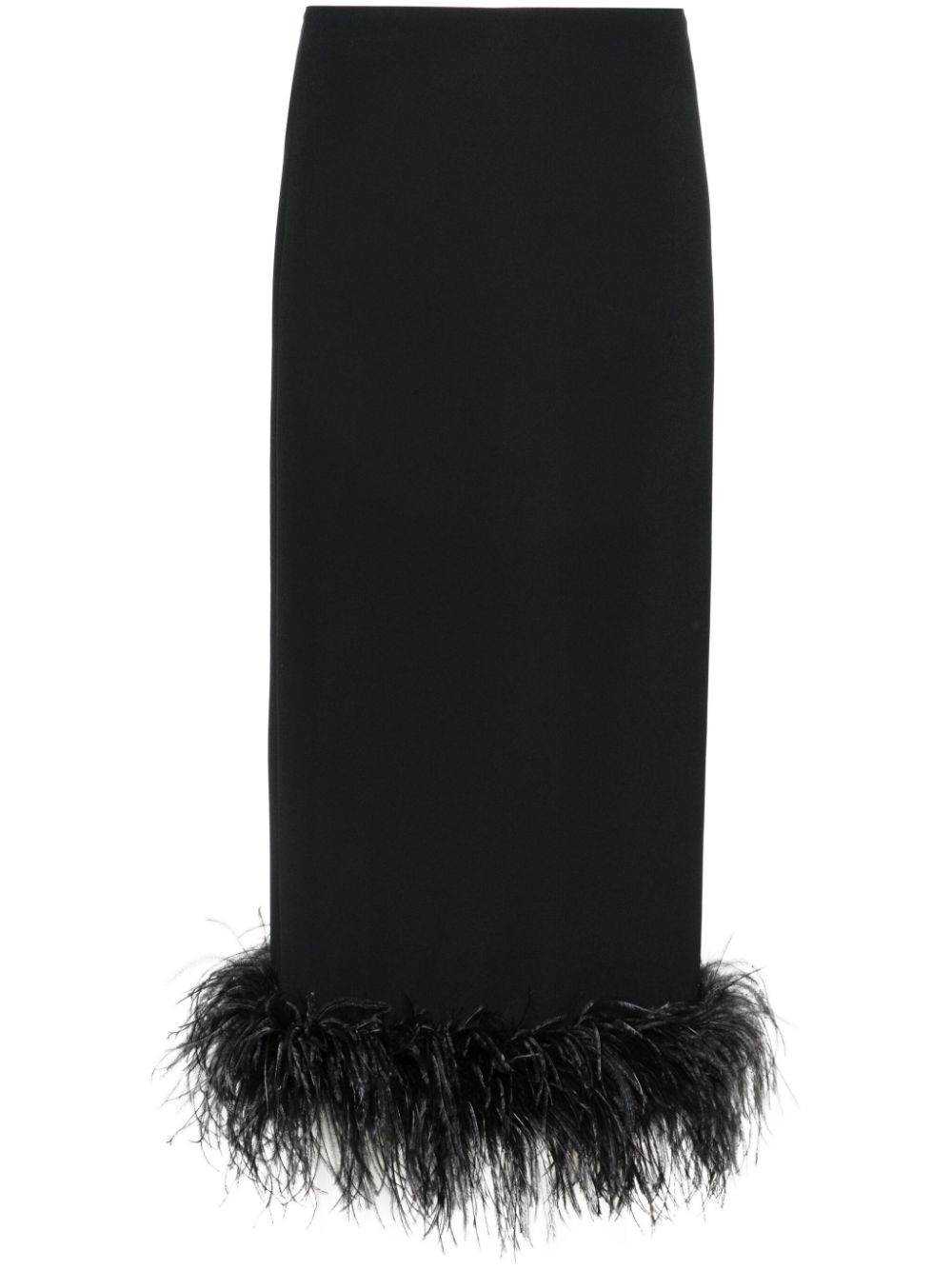 Miu Miu feather trim midi skirt - Black von Miu Miu