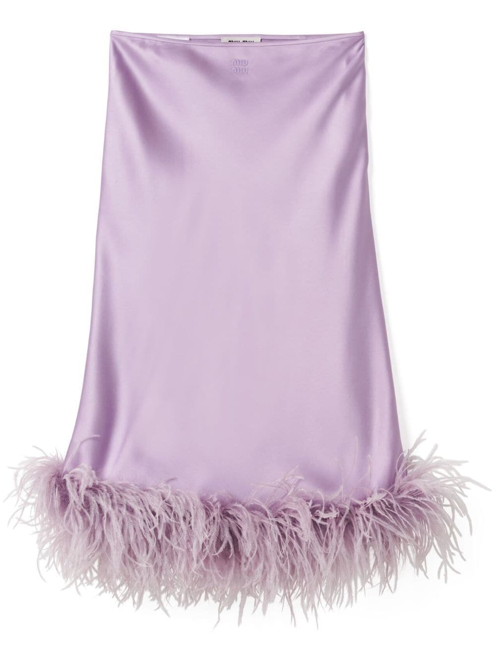 Miu Miu feather-trim midi skirt - Purple von Miu Miu