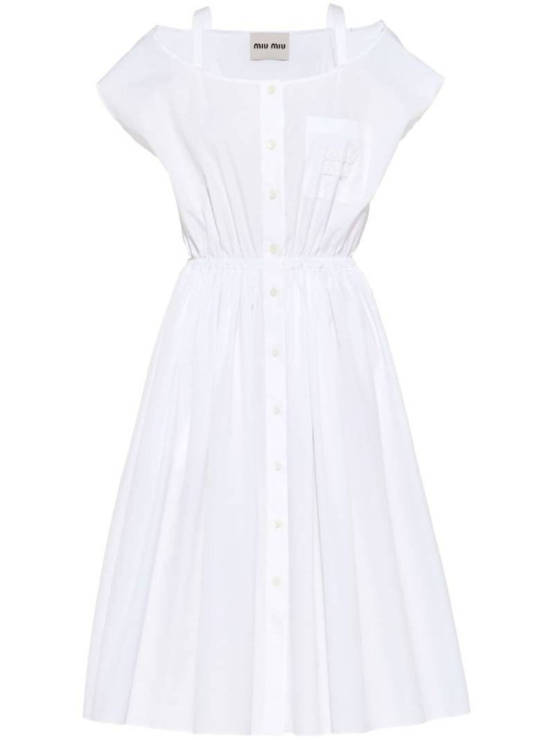 Miu Miu cotton midi dress - White von Miu Miu