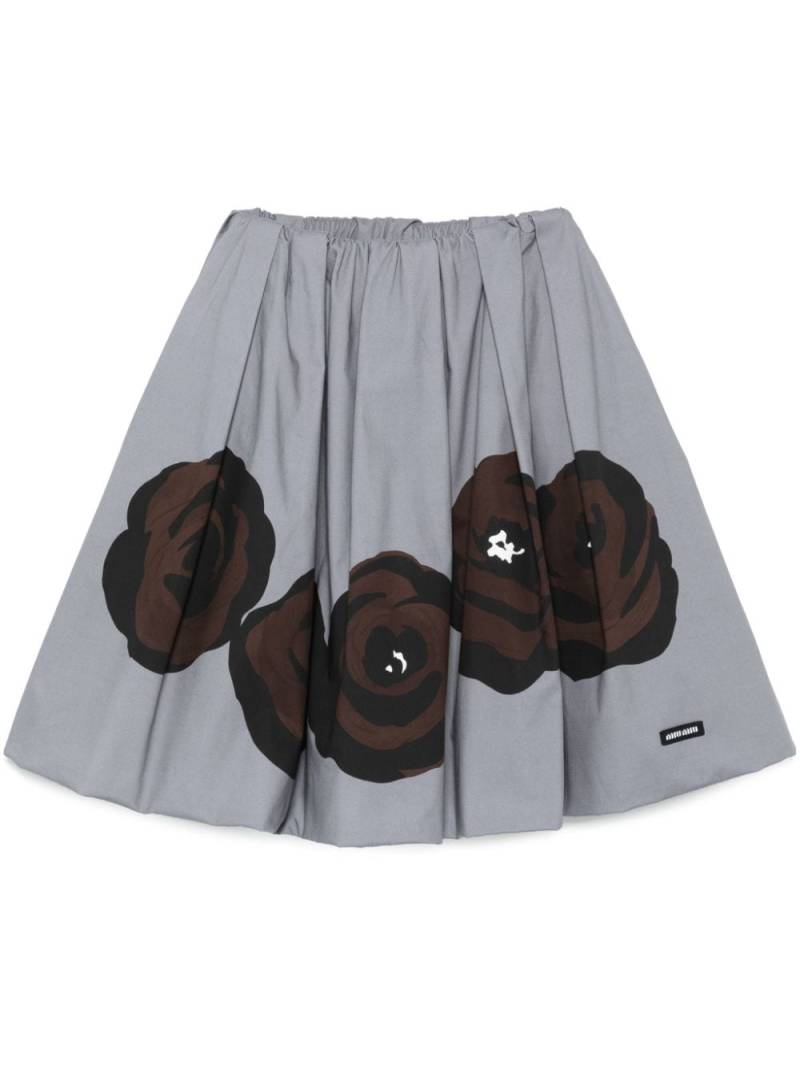 Miu Miu floral-print poplin mini skirt - Grey von Miu Miu