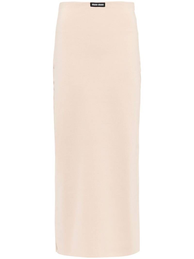 Miu Miu high-waist midi skirt - Neutrals von Miu Miu