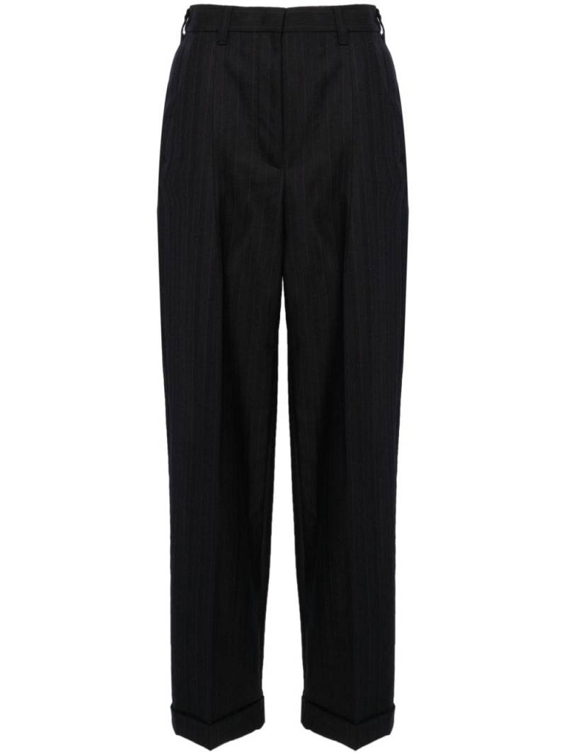 Miu Miu high-waisted pinstripe tailored trousers - Blue von Miu Miu