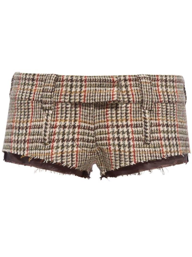 Miu Miu houndstooth check shorts - Neutrals von Miu Miu