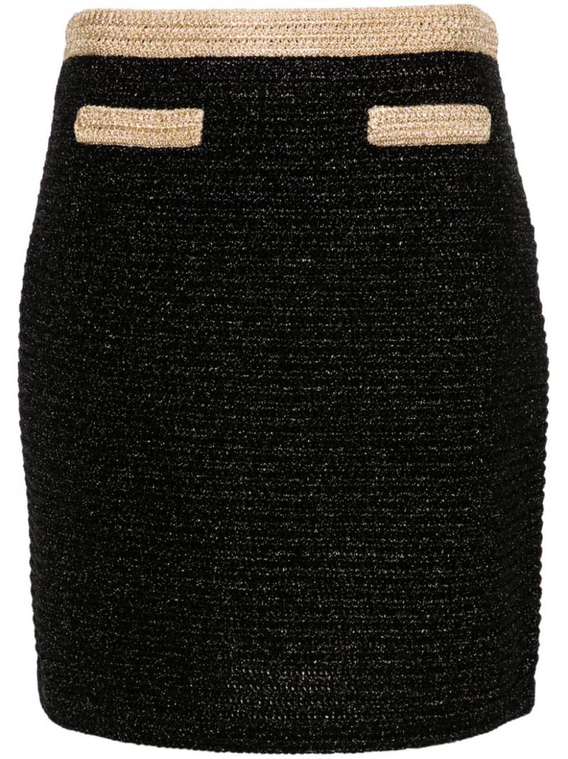 Miu Miu lamé knitted miniskirt - Black von Miu Miu