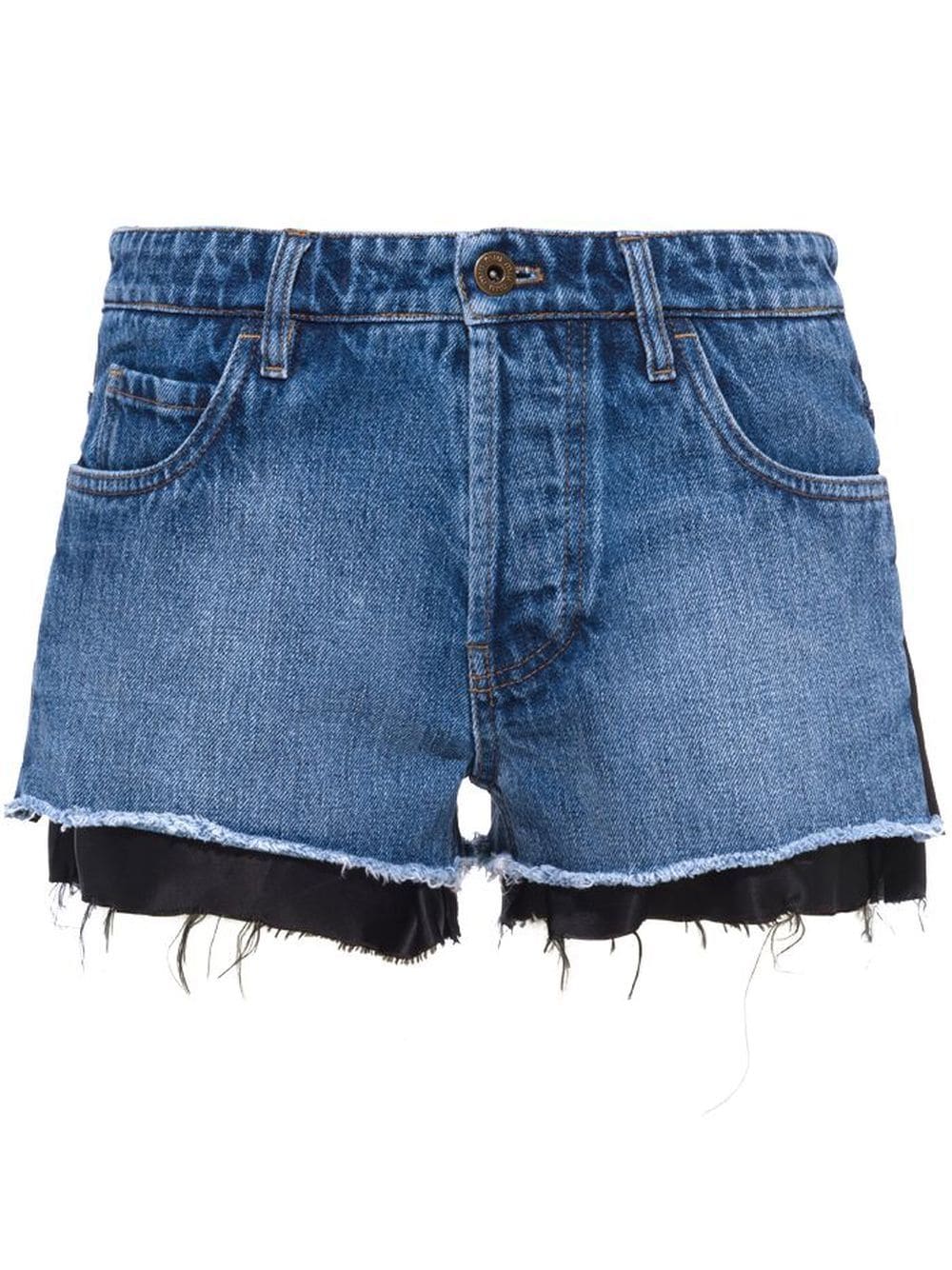 Miu Miu layered denim shorts - Blue von Miu Miu