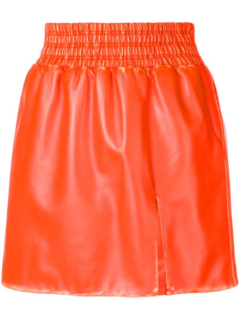 Miu Miu leather flared mini skirt - Orange von Miu Miu