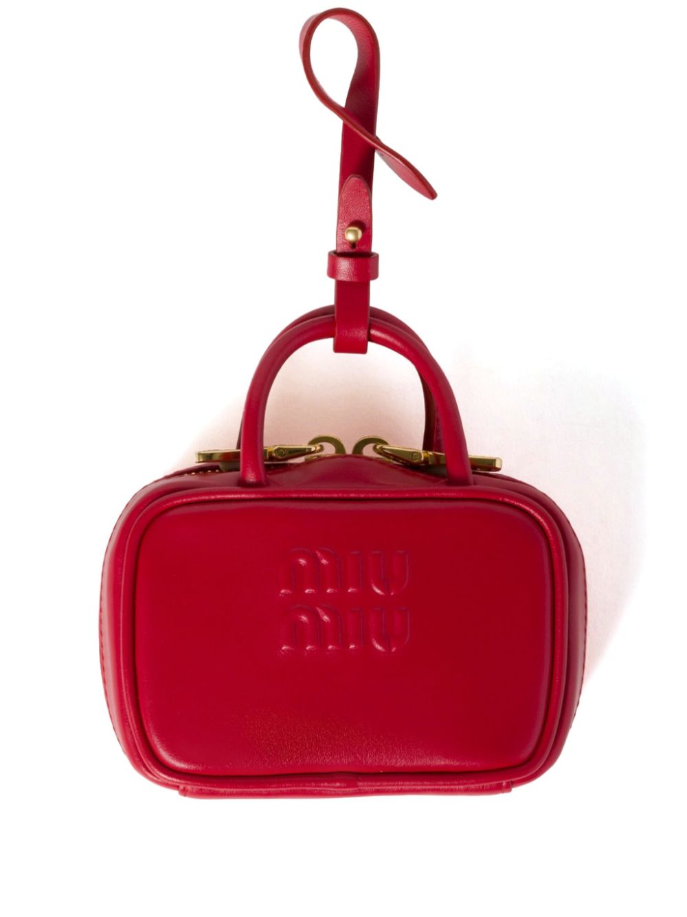 Miu Miu leather micro bag - Red von Miu Miu