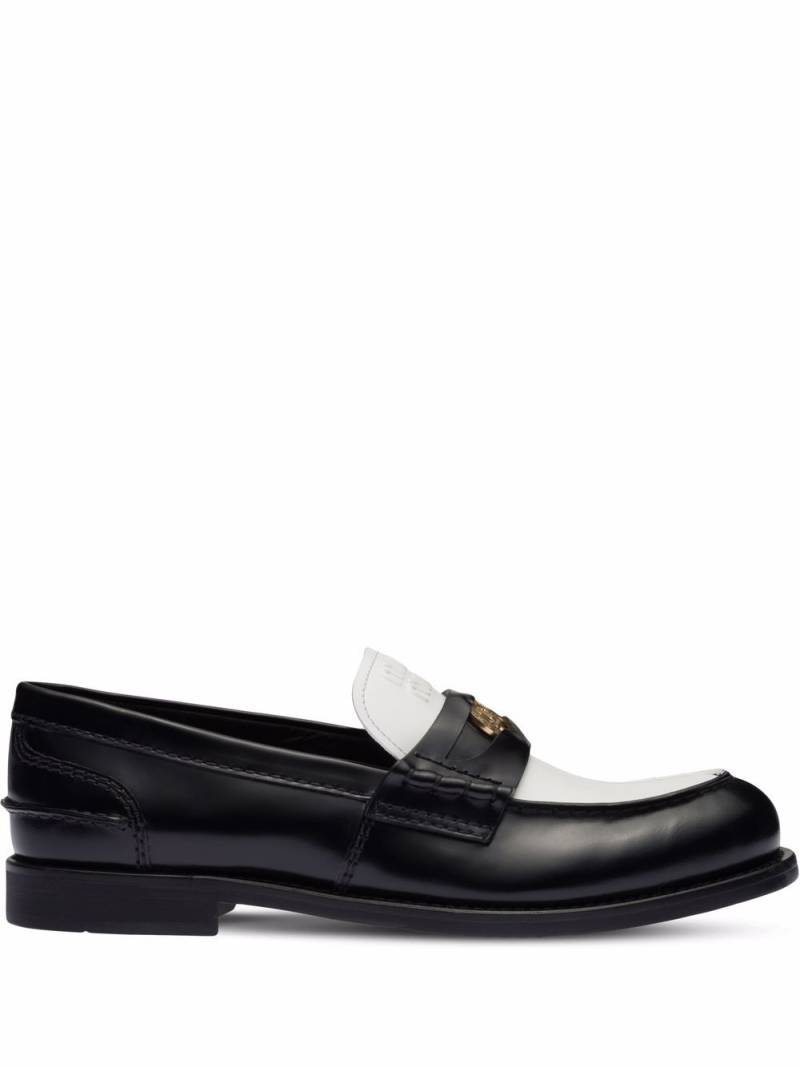 Miu Miu leather penny loafers - Black von Miu Miu