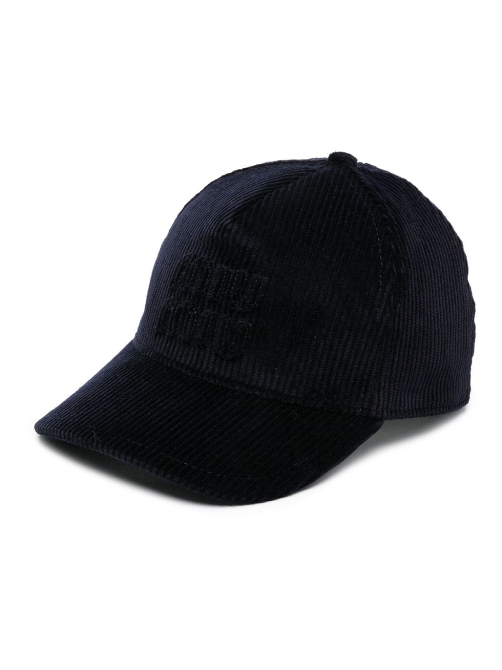 Miu Miu logo-appliqué corduroy cap - Blue von Miu Miu