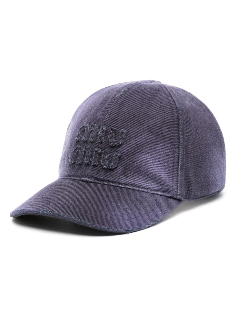 Miu Miu logo-appliqué cotton cap - Blue von Miu Miu