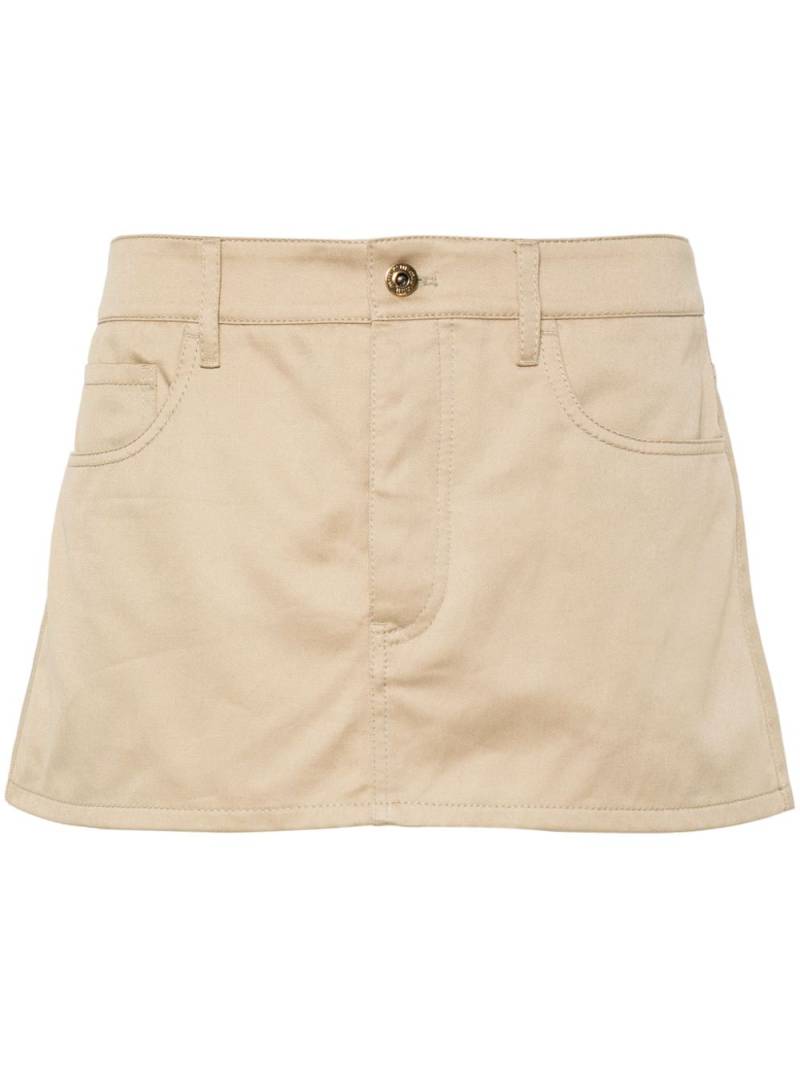 Miu Miu logo-appliqué mini skirt - Neutrals von Miu Miu