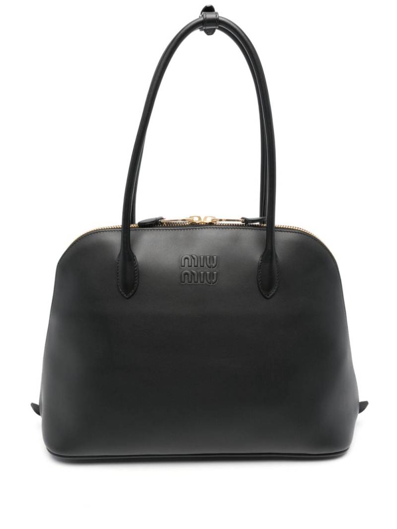 Miu Miu logo-embossed tote bag - Black von Miu Miu