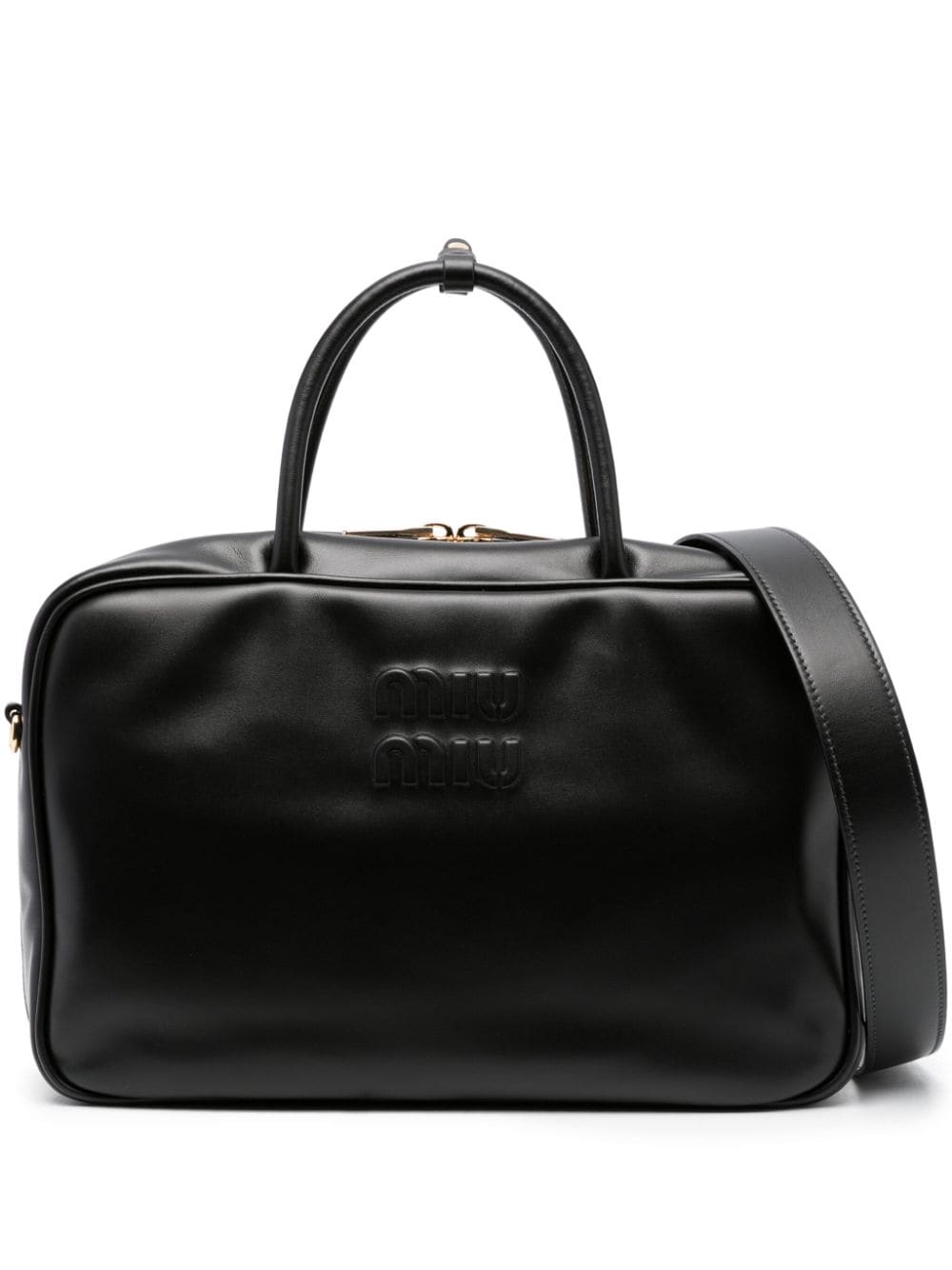 Miu Miu logo-embossed tote bag - Black von Miu Miu