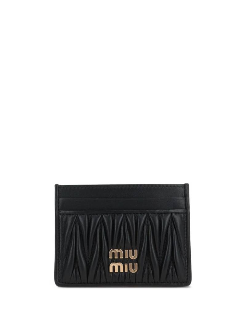 Miu Miu logo-lettering cardholder - Black von Miu Miu