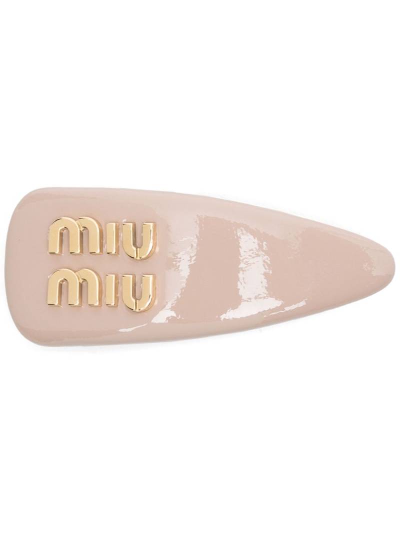 Miu Miu logo-lettering hair clip - Pink von Miu Miu