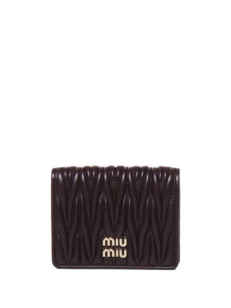 Miu Miu logo-lettering wallet - Brown von Miu Miu