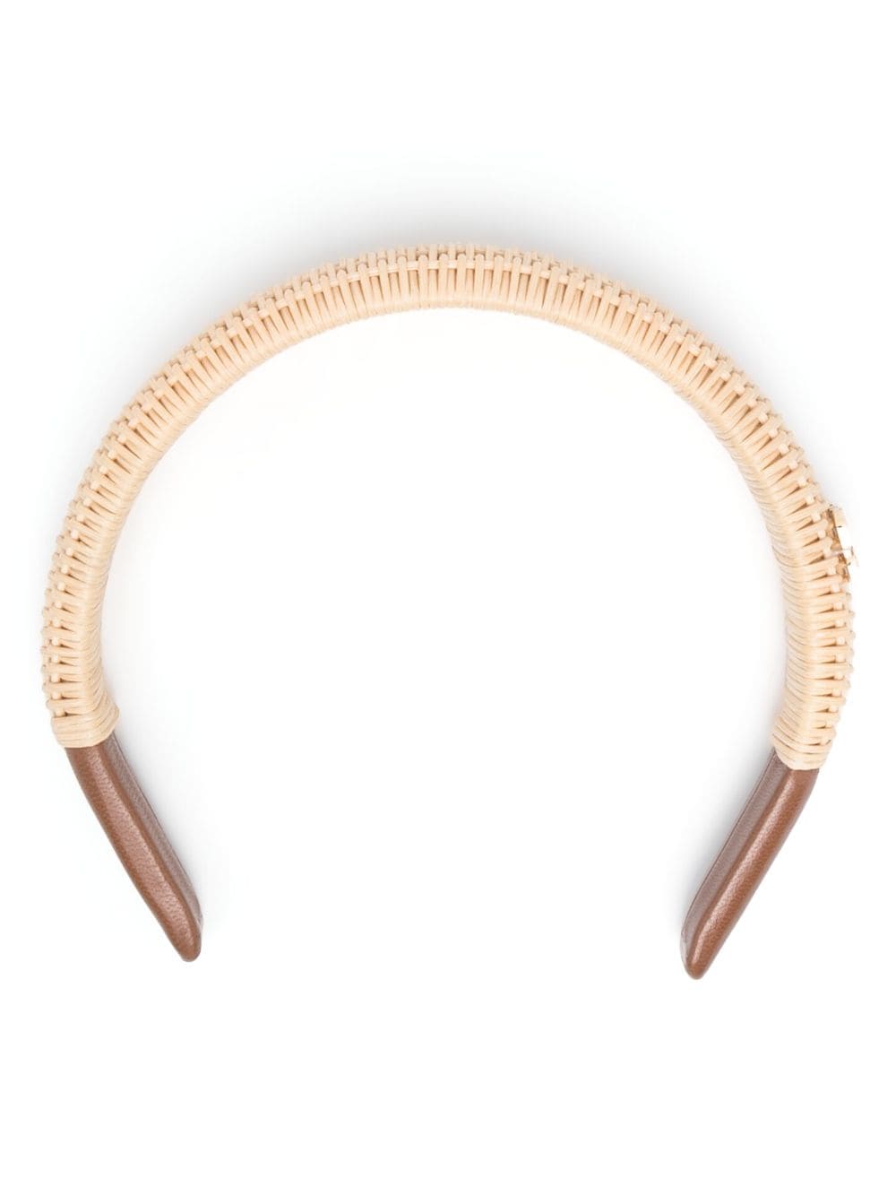 Miu Miu logo-lettering woven headband - Neutrals von Miu Miu