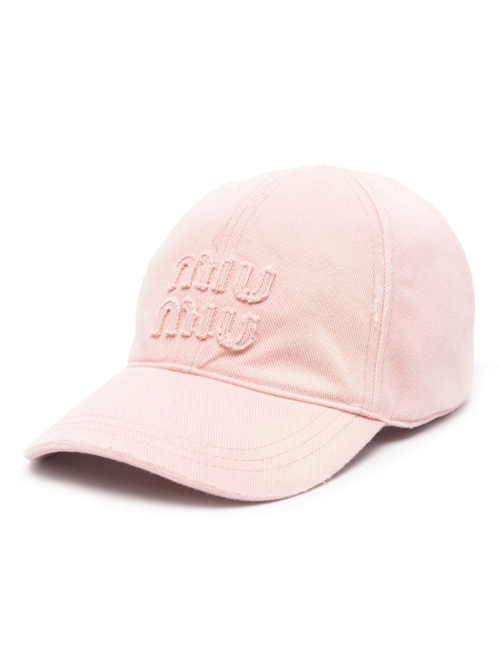 Miu Miu logo-patch denim baseball cap - Pink von Miu Miu