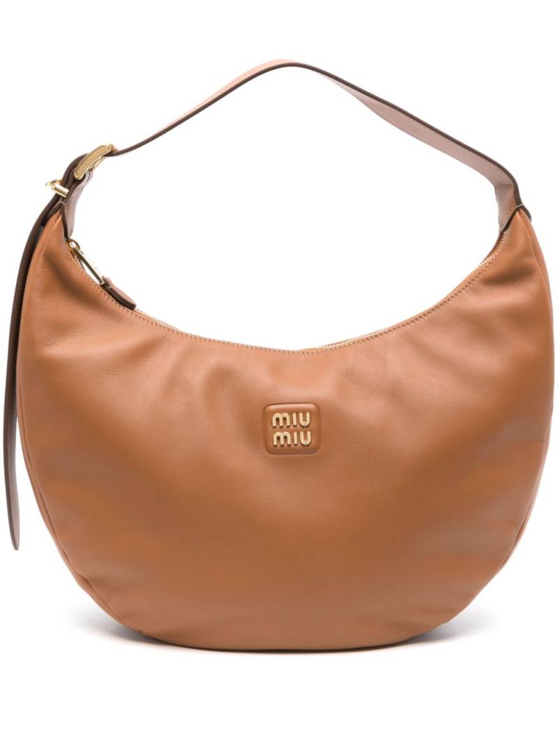 Miu Miu logo-plaque shoulder bag - Brown von Miu Miu