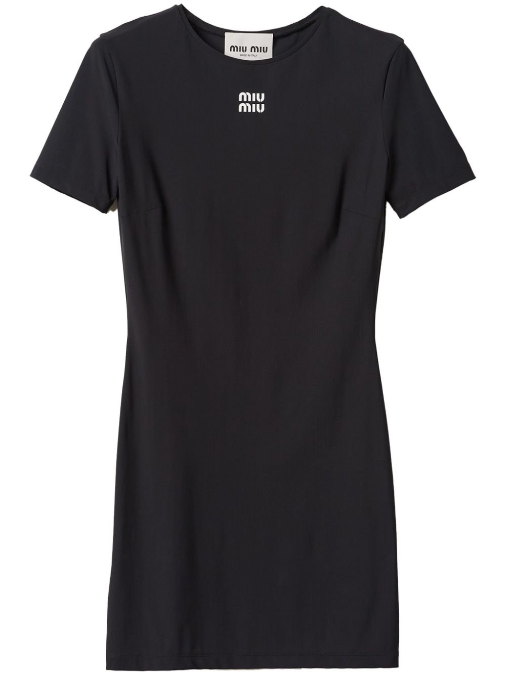 Miu Miu logo-print short-sleeve minidress - Black von Miu Miu