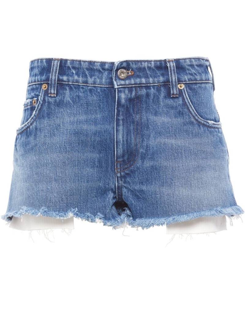 Miu Miu low-rise denim mini shorts - Blue von Miu Miu