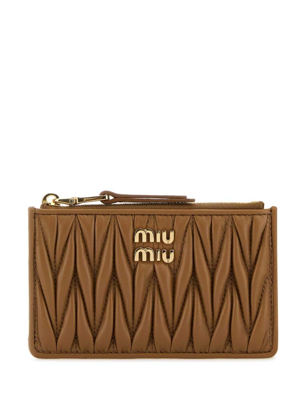 Miu Miu matelassé detailing wallet - Brown von Miu Miu