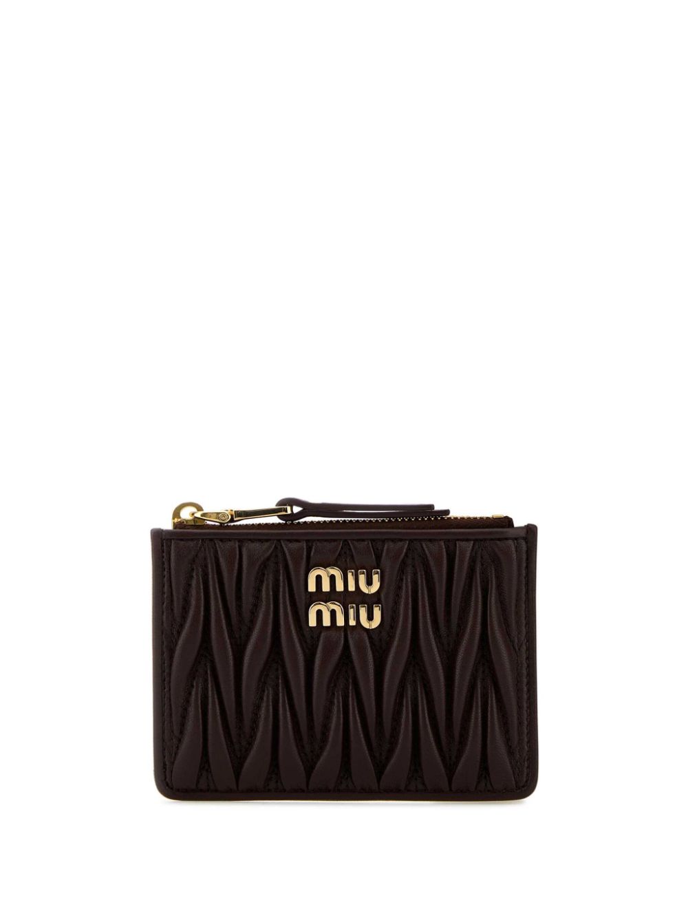 Miu Miu matelassé-effect wallet - Brown von Miu Miu