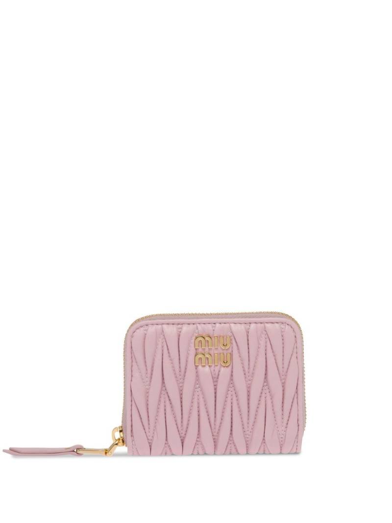 Miu Miu matelassé leather coin purse - Pink von Miu Miu