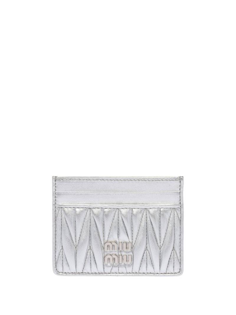 Miu Miu matelassé nappa-leather card holder - Silver von Miu Miu