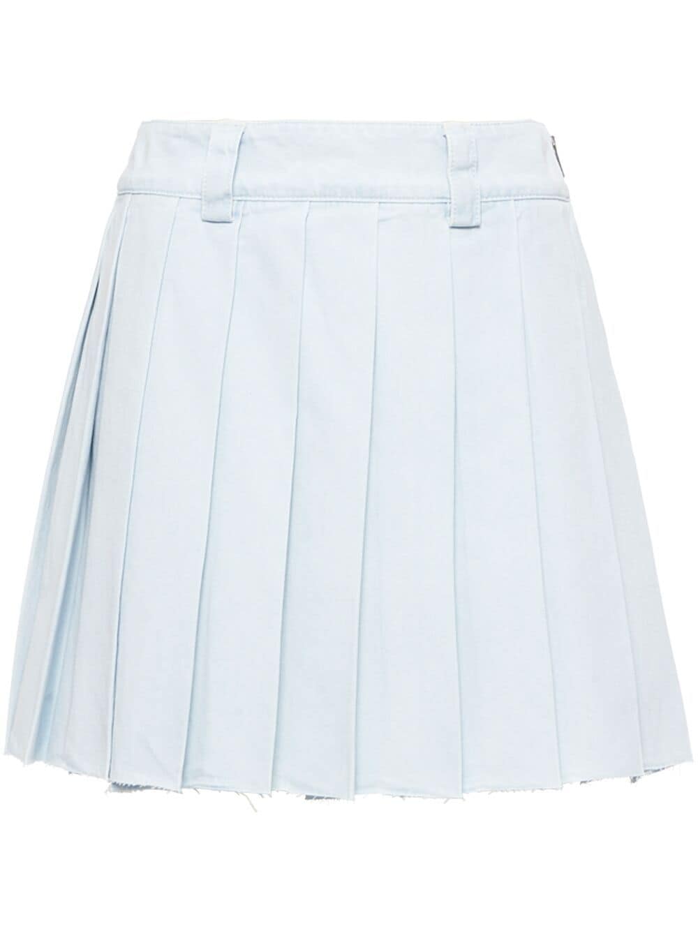 Miu Miu pleated denim mini skirt - Blue von Miu Miu