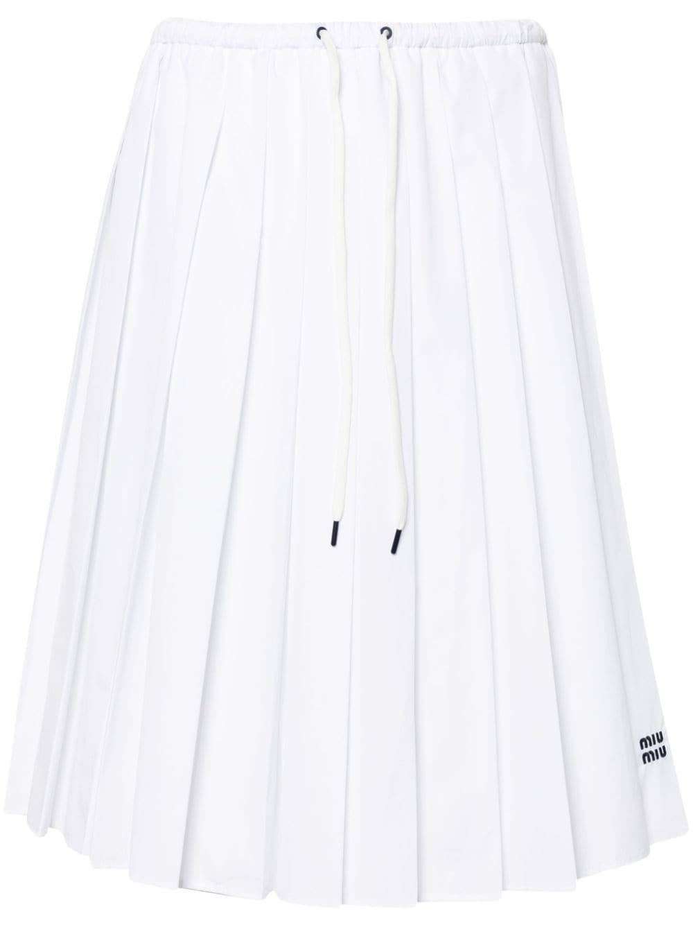 Miu Miu pleated poplin midi skirt - White von Miu Miu