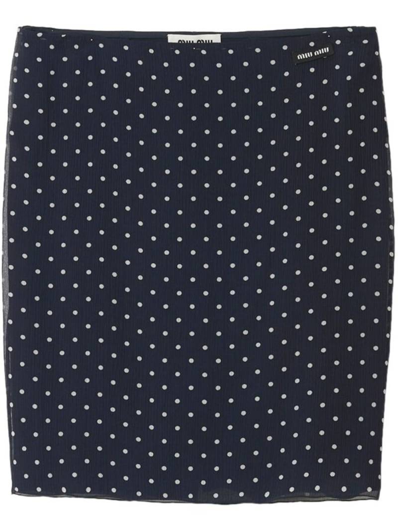 Miu Miu polka dot-print silk midi skirt - Black von Miu Miu