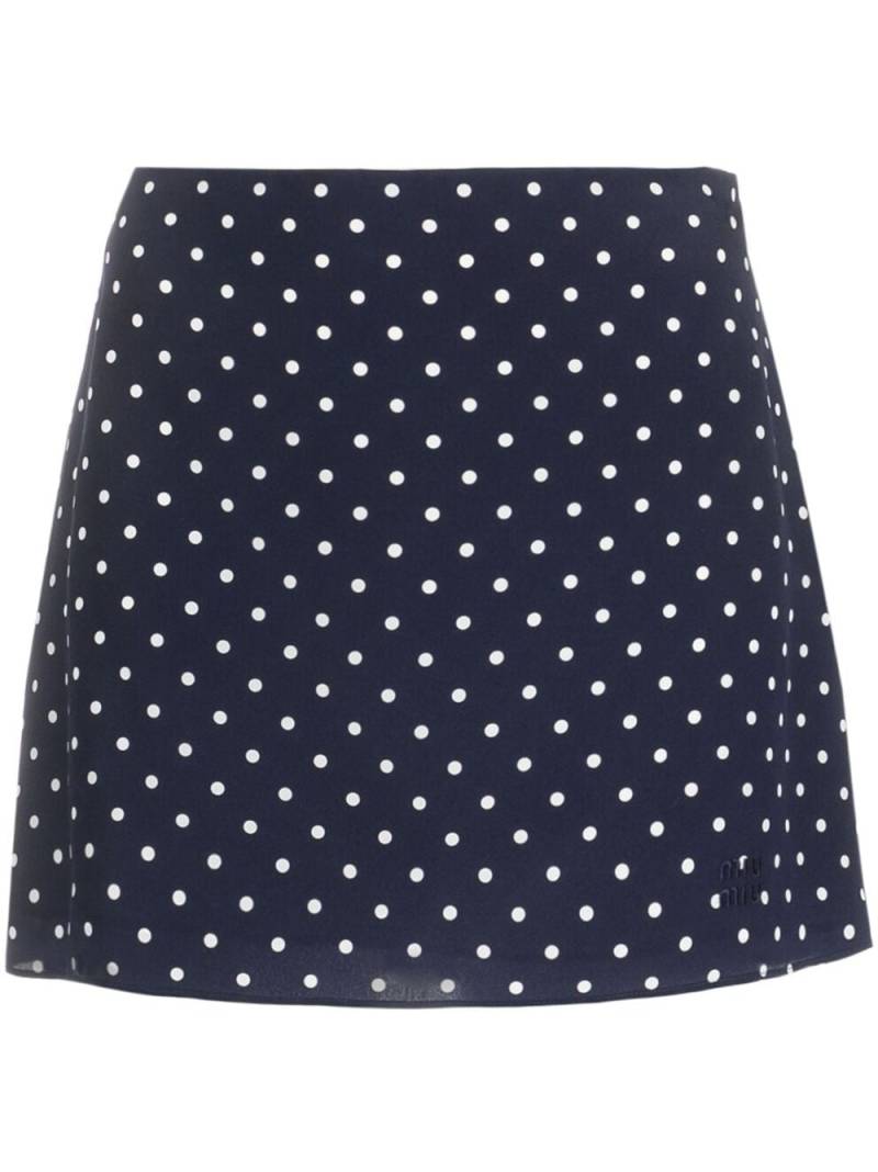 Miu Miu polka-dot silk miniskirt - Blue von Miu Miu