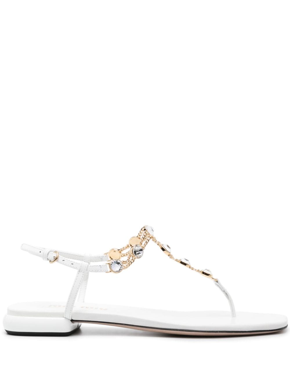 Miu Miu rhinestone-embellished thong sandals - White von Miu Miu