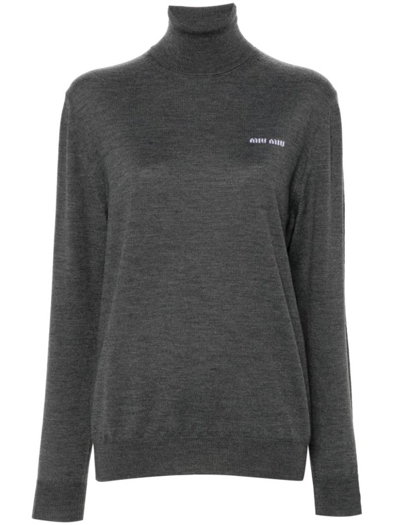 Miu Miu roll-neck virgin wool jumper - Grey von Miu Miu