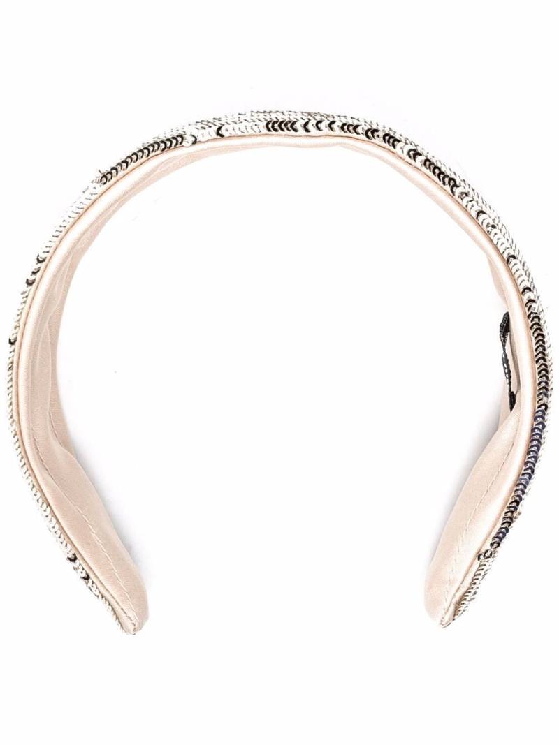 Miu Miu sequin-embellished wide headband - Gold von Miu Miu