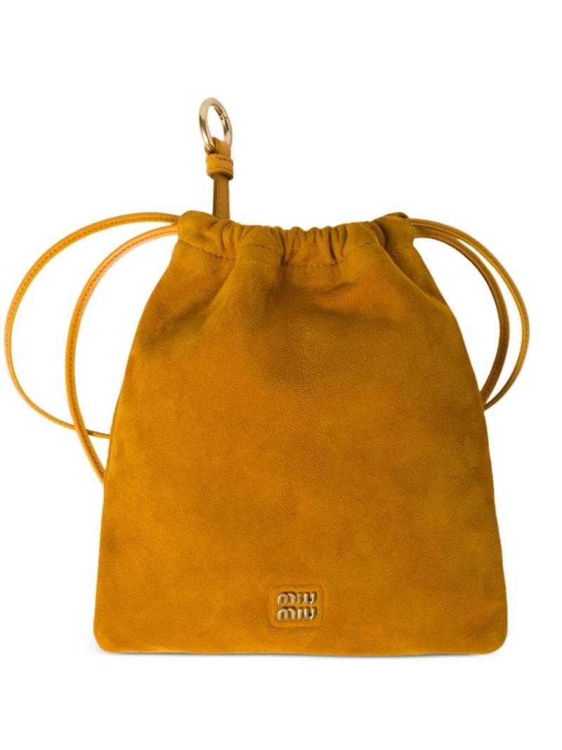 Miu Miu suede pouch - Yellow von Miu Miu