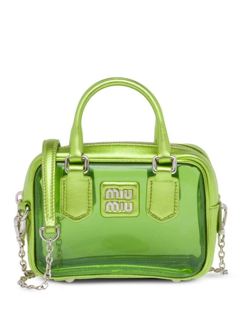 Miu Miu transparent leather-trim mini bag - Green von Miu Miu